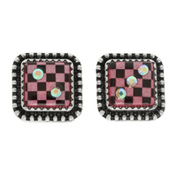 WESTERN CHECKERBOARD EARRINGS
