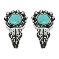 WESTERN STEERHEAD SKULL EARRINGS
