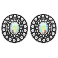 WESTERN OVAL CONCHO EARRINGS
