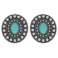 WESTERN OVAL CONCHO EARRINGS