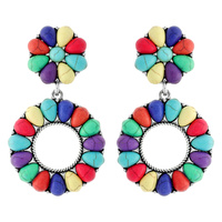 WESTERN TURQUOISE CIRCLE EARRINGS