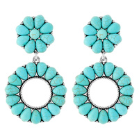 WESTERN TURQUOISE CIRCLE EARRINGS