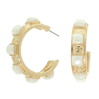 COLORED STONE HOOP EARRINGS