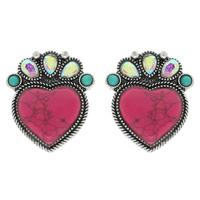 WESTERN HEART STUD EARRINGS