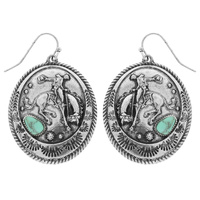 WESTERN COWBOY THEME DANGLE EARRINGS