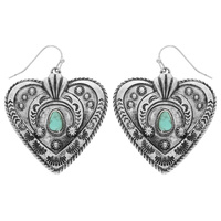 WESTERN HEART CONCHO EARRINGS