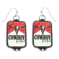 WESTERN COWBOY KILLER DANGLE EARRINGS