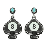 WESTERN EIGHT BALL POST EARRINGS