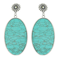 WESTERN OVAL TURQUOISE POST EARRINGS