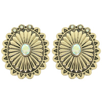 WESTERN FLORAL CONCHO EARRINGS