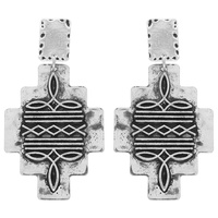 WESTERN GEOMETRIC BOOT STITCH EARRINGS