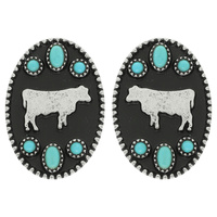 WESTERN COW SILHOUETTE STUD EARRINGS
