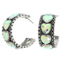 WESTERN HEART HOOP EARRINGS