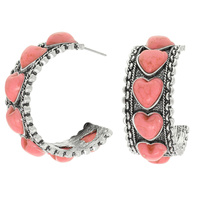 WESTERN HEART HOOP EARRINGS