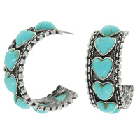 WESTERN HEART HOOP EARRINGS