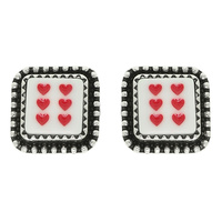 WESTERN HEARTS DICE STUD EARRINGS