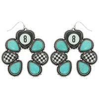 WESTERN EIGHT BALL HORSESHOE EARRINGS