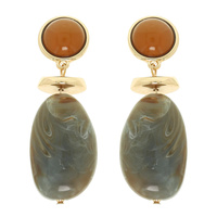 JEWELED OVAL POST DANGLE EARRINGS