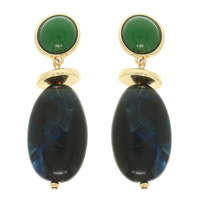 JEWELED OVAL POST DANGLE EARRINGS
