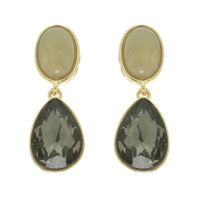 JEWELED TEARDROP DANGLE EARRINGS