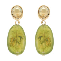 JEWELED OVAL POST DANGLE EARRINGS