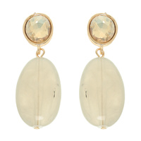JEWELED OVAL POST DANGLE EARRINGS
