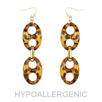 GOLD DIPPED TORTOISE POP TAB EARRINGS