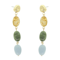 MARBLE STONE LINEAR EARRINGS