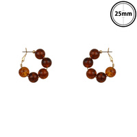 ACRYLIC MARBLE BEAD HOOP EARRINGS