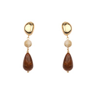 ACRYLIC TEARDROP BEAD DANGLE EARRINGS