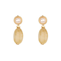 PEARL OVAL DROP EARRINGS