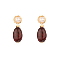 PEARL OVAL DROP EARRINGS