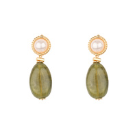 PEARL OVAL DROP EARRINGS