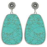 WESTERN TURQUOISE SLAB EARRINGS