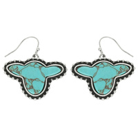 WESTERN TURQUOISE COW HOOK EARRINGS
