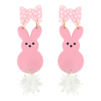 PINK BUNNY POST EARRINGS