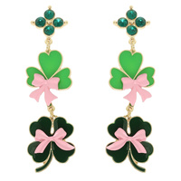BOW SHAMROCK POST EARRINGS