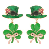 SHAMROCK HAT DANGLE EARRINGS