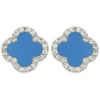 CLOVER SHAPED ENAMEL STUD EARRINGS