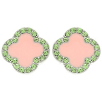 CLOVER SHAPED ENAMEL STUD EARRINGS