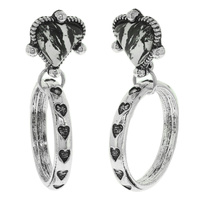 WESTERN HEART HOOP EARRINGS