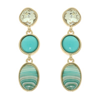 MULTICOLOR CABOCHON DROP EARRINGS