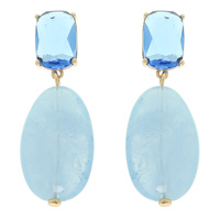 MARBLED OVAL DROP EARRINGS