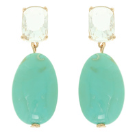 MARBLED OVAL DROP EARRINGS