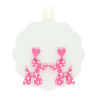 PINK BALLOON POODLE EARRINGS
