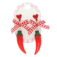 CHILI PEPPER GINGHAM EARRINGS