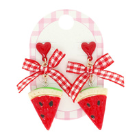 WATERMELON GINGHAM EARRINGS