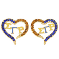 SORORITY HEART STUD EARRINGS