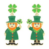 LEPRECHAUN CLOVER DROP EARRINGS