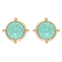 ORBIT CABOCHON STUD EARRINGS
